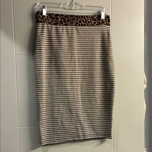 Altar'd State Leopard Waist Houndstooth Pencil Skirt